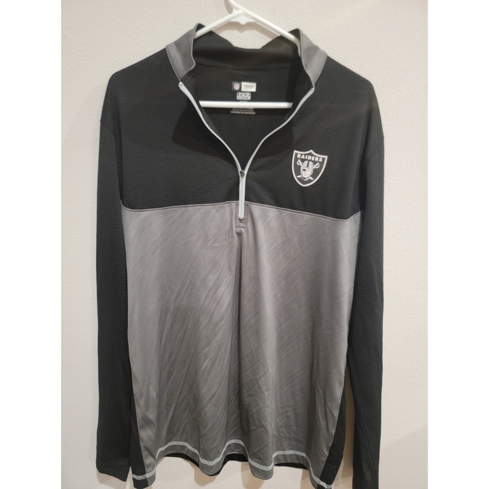 Las Vegas Raiders Men's L NFL TX3 Cool 1/4 Zip Pullover Lightweight Performance